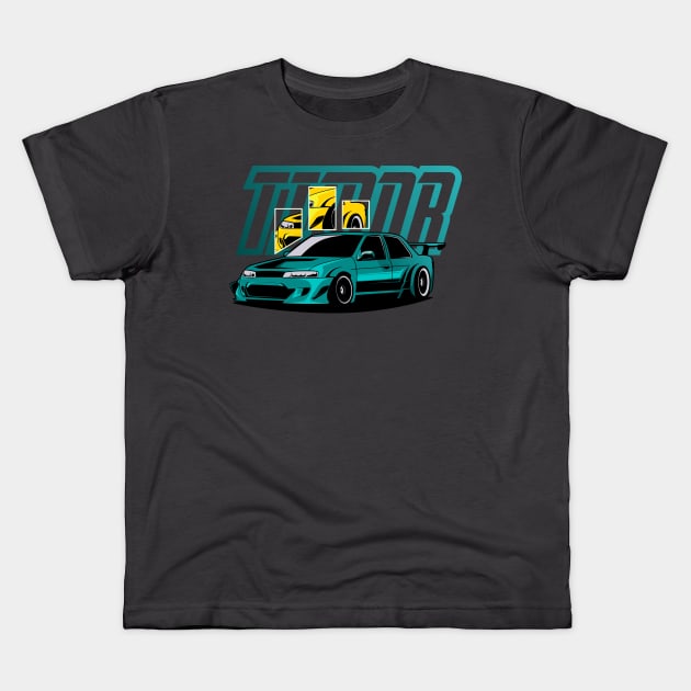 JDM Timor Drift Car Kids T-Shirt by funkymonkeytees